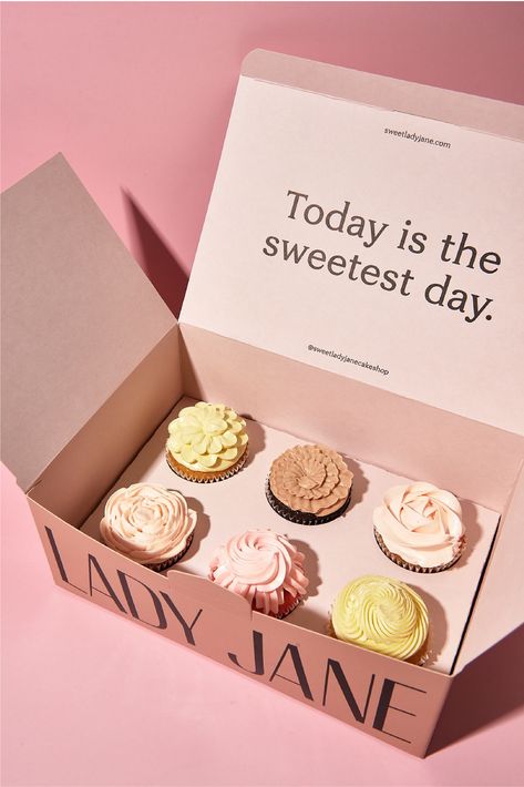 Today is the sweetest day. Branding and Packaging Design for Sweet Lady Jane - LA's Most Popular Bakery. #logo #logodesign #graphicdesign #designinspiration #branding #identity #identitydesign #bakery #packagingdesign #packaging #brand #rebrand #illustration #food #foodicons #cake Baked Goods Branding, Bakery Identity Branding, Bakery Box Design, Bakery Branding Packaging, Bakery Branding Logo, Bakery Brand Identity, Bakery Identity, Cupcake Branding, Bakery Branding Design