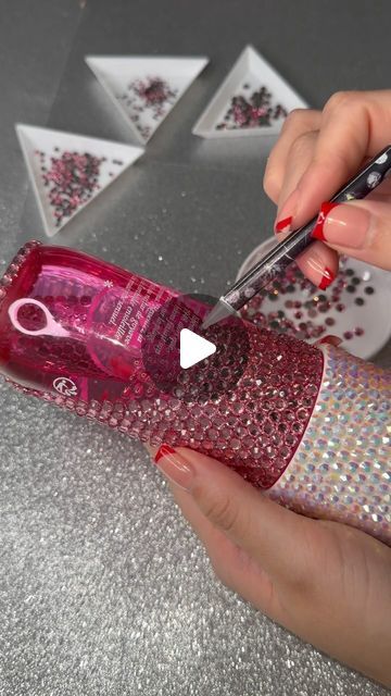 Pamela Torres on Instagram: "Can’t wait to finish this one 😍 @soldejaneiro #48 🩷 • • • • #explorepage #trending #viral #bling #bedazzling #handmade #reels #trendingreels #behindthescenes #processvideo #bedazzled #whatsinmybag #soldejaneiro" Bling Dusse Bottle, Bling Bottles Liquor Diy, How To Bedazzle, Bling Crafts Ideas Diy Projects, Bedazzled Ideas, Things To Bedazzle, Bedazzled Things, Bedazzling Ideas, Bedazzled Stuff