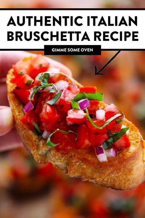 Learn how to make the most amazing bruschetta from all of the best tips we learned in Italy. As with most classic Italian dishes, the ingredient list for tomato bruschetta is intentionally kept minimal so that those vibrant, fresh flavors can each really shine through. All you need are ripe tomatoes, good-quality olive oil, fresh basil, garlic, oregano, sea salt, and crusty bread to make an excellent batch of bruschette al pomodoro. Uses For Italian Bread, Classic Bruschetta Recipe, Brachetto Bread, Italian Bruschetta Recipe, Tomato Basil Bruschetta, Easy Bruschetta Recipe, Italian Bruschetta, Smoothies Green, Easy Bruschetta