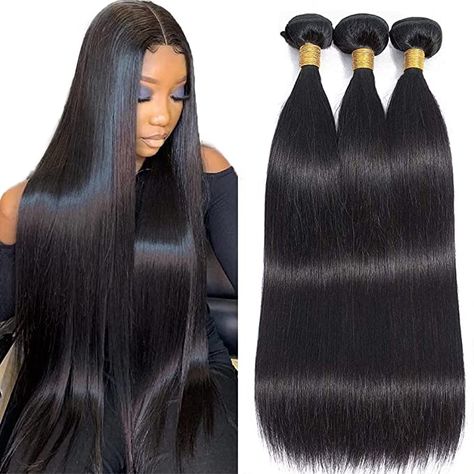 Amazon.com : 10A Straight Hair Bundles Brazilian 18 20 22 Inch 100% Unprocessed Virgin Hair Straight Weave Bundles Human Hair 3 Bundles Deals : Beauty & Personal Care Brazilian Human Hair Weave, Straight Weave, Straight Human Hair Bundles, Brazilian Straight Human Hair, Straight Weave Hairstyles, Hair Company, Straight Bundles, Brazilian Hair Bundles, Straight Hair Bundles