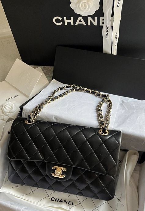 Chanel Bag Classic, Chanel Classic Flap Bag, Expensive Bag, Tas Bahu, Luxury Bags Collection, Cinnamon Girl, Aesthetic Bags, Classic Flap Bag, Girly Bags