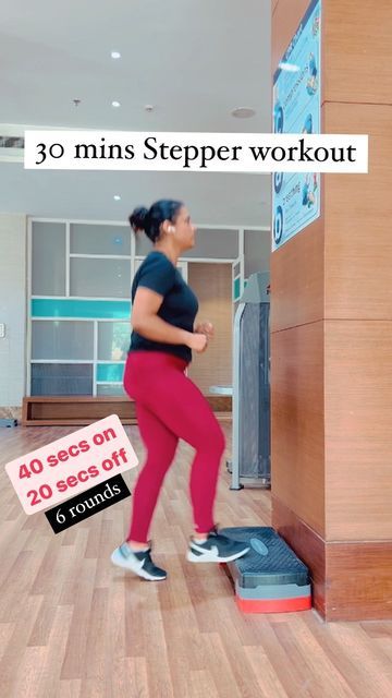 Namita Gupta on Instagram: "“STEP UP” your workout with Stepper 🔥🔥🔥 . . . #stepper #stepperworkout #stepworkout #stepup #challengeyourself #aerobics #cardioworkout #fitnessmoms #momblogger #influencerblogger #fitmom #inspiremyinstagram #selfmotivated" Gym Fat Burning Workout, Stepper Exercises, Step Aerobic Workout, Step Up Workout, Stepper Workout, Aerobic Step, Bench Workout, Lower Belly Workout, Keto Recipes Breakfast