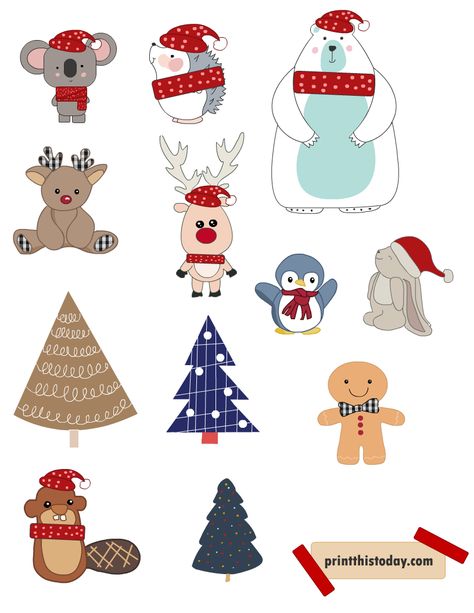 100 Free Printable Christmas Stickers (Cute + Vintage) Cute Christmas Clipart Free Printable, Christmas Vintage Stickers, Cute Christmas Stickers Printable, Christmas Stickers Printable Free, Free Christmas Printables Vintage, Noodle Horse, Christmas Stickers Printable, Christmas Clipart Free, Cricut Stickers