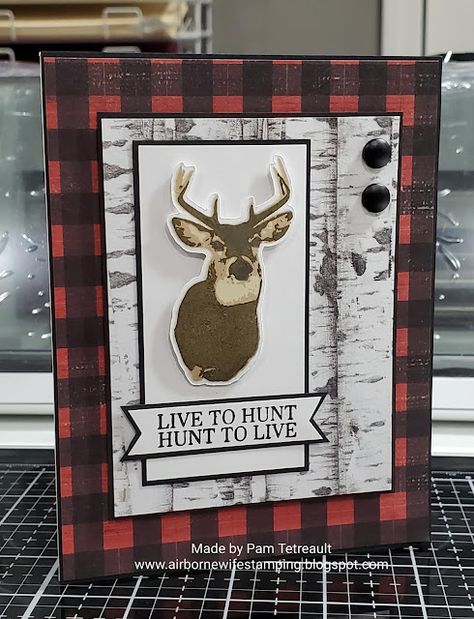 Deer Hunting Birthday, Outdoor Card, Hunting Birthday, Greeting Card Inspiration, Happy Monday Everyone, Nature Card, Masculine Birthday Cards, Fishing Birthday, Birthday Cards For Boys