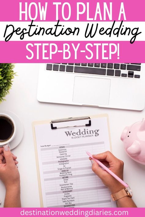 How to Plan a Destination Wedding Step-by-Step! Planning A Destination Wedding, Wedding Timeline For Guests, Save The Date Timeline, Wedding Timeline 12 Month, Destination Wedding Planning Timeline, Destination Wedding Timeline, Planner For Wedding, Wedding Timeline Checklist, Budget Planner Excel