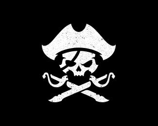 Pirate King with awesome dragon blades Pirates Logo Design, Pirate Logo Design, Pirate Flag Design, Pirate Icon, Skull Logo Design, Pirate Logo, Pirate Symbols, Pirates Skull, Pirate Illustration