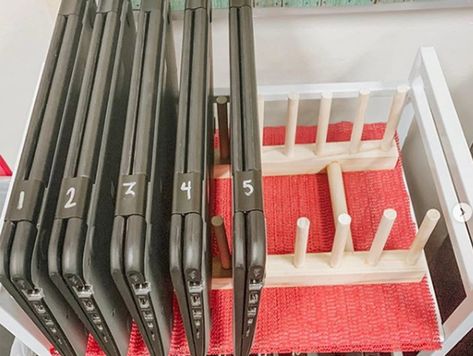 iPad and Laptop Storage Solution for the classroom Chromebook Storage, Classroom Storage Ideas, Classroom Storage Solutions, Cart Organization, Ipad Storage, Laptop Organization, Organization Classroom, Ipad Organizer, Clever Classroom