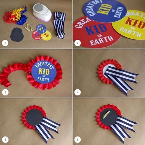 Primary Teachers Gifts, Diy Mums, Mary Poppins Party, Circus Themed Party, Badges Diy, Senior Crown, Award Ribbons, Crown Ideas, Award Ribbon