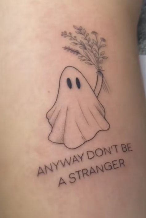 Anyways Dont Be A Stranger Tattoo, Phoebe Bridgers Tattoo Scott Street, Anyway Dont Be A Stranger Tattoo, Scott Street Phoebe Bridgers Tattoo, Pheobe Bridgers Ghost Tattoo, Stranger In The Alps Tattoo, Scott Street Tattoo, Pheobe Bridgers Tattoo Ideas, Kanye Tattoo