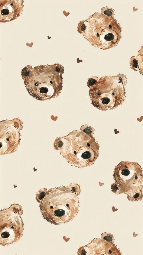 Cute tiny brown teddy bear wildlife painting animal. | premium image by rawpixel.com / Hein Teddy Bear Cartoon Wallpaper, Iphone Wallpaper Teddy Bear, Brown Teddy Bear Wallpaper, Winter Illustration Wallpaper, Cute Brown Aesthetic Wallpaper, Brown Iphone Wallpaper Aesthetic, Winter Bear Wallpaper, Cute Bear Aesthetic, Brown Bear Wallpaper