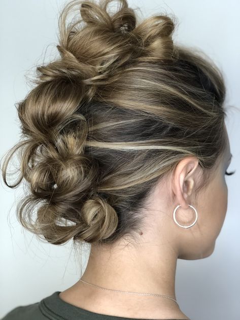 #Wedding season is in full swing! Give this modern #updo a try for your big day! https://www.bangstyle.com/pics/170395 #fauxhawk Faux Mohawk Updo Bridal, Rock Hair Updo, Fierce Updo Hairstyles, Fauxhawk Updo Long Hair, Lesbian Updo, Event Hair Updo, Runway Updo Hairstyles, Funky Prom Hair, Edgy Updo Hairstyles For Short Hair