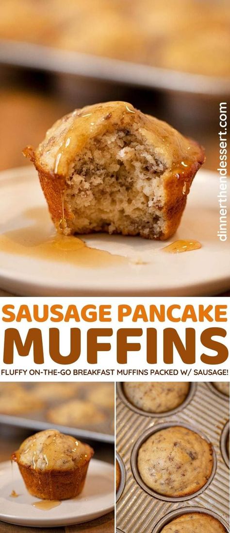 Sausage Pancake Muffins are a fun twist on pancakes, ready in 30 minutes! #breakfast #pancakes #muffins #sausage #baking #breakfastbaking #dinnerthendessert Sausage Pancake Muffins, Simple Muffins, Pancakes Muffins, Muffins Breakfast, Pancake Muffins, Breakfast And Brunch, Breakfast Sweets, Breakfast Bites, What's For Breakfast