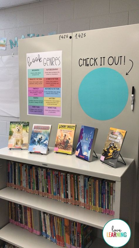 Classroom Library Labels, Classroom Library Organization, Genre Posters, Library Organization, Book Genre, 5th Grade Classroom, Ela Classroom, 4th Grade Classroom, 3rd Grade Classroom