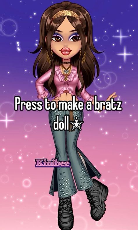 Bratz Doll Fan Art, Y2k Fashion Bratz, Bratz Dress Up, Brat Dolls Profile Pic, Make Your Own Bratz Doll, Blue Bratz Doll, Bratz Website, Bratz Art Style, Y2k Bratz Inspired Outfits