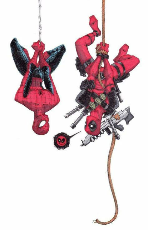 Spiderman and Deadpool Deadpool Y Spiderman, Deadpool X Spiderman, Deadpool Spiderman, Deadpool Art, Deadpool And Spiderman, Deadpool Wallpaper, Dead Pool, Bd Comics, Marvel Vs Dc