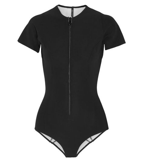 Lisa Marie Fernandez Farrah Neoprene Swimsuit Fame Clothes, Neoprene Swimwear, Swimsuits Black, Neoprene Swimsuits, Ruffle Bathing Suit, Surfing Swimwear, Long Sleeve Swimwear, Swimsuit One Piece, Long Sleeve Rashguard