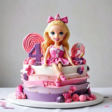 Barbie themed party dessert ideas - #BarbieCake - #BarbieThemedCake - #PinkPerfection - #CakeGoals - #BarbieParty - #SweetTreats - #CakeDecorating - #BarbieInspired - #FondantCake - #CakeArt - #BarbieFan - #CakeLove - #BarbieTheme Birthday Cake Barbie Theme, Baby Doll Birthday Cake, Barbie Birthday Cakes For Kids, Doll Theme Cake, Barbie Themed Birthday Cake, Cake Barbie Birthday, Bailey Cake, Barbie Party Cake, Barbie Birthday Cakes