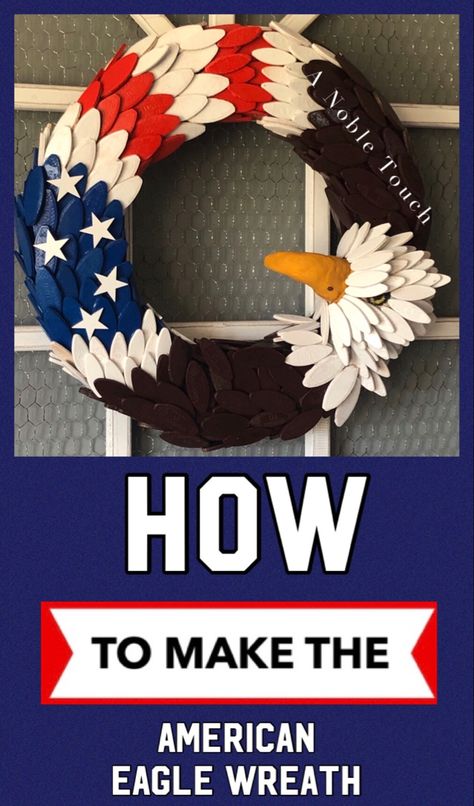 Memorial Day Wreaths Diy Front Doors, Patriotic Wreaths For Front Door, Flag Wreath Diy, Eagle Wreath, Patriotic Wreath Diy, American Wreath, American Flag Wreath, Patriotic Diy, Memorial Day Wreaths