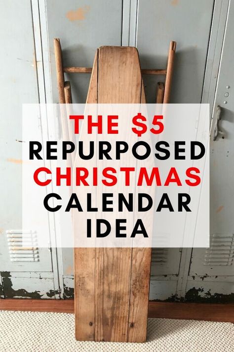 Painted Ironing Board, Diy Christmas Advent Calendar, Diy Christmas Advent, Wood Ironing Boards, Upcycling Ideas Diy, Vintage Ironing Boards, Old Ironing Boards, Wooden Ironing Board, Kitchen Plinth