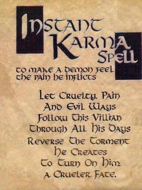 Spell Karma Spell, Witchcraft Spells For Beginners, Charmed Book Of Shadows, Spells For Beginners, Instant Karma, Magic Spell Book, Under Your Spell, Wiccan Spell Book, Wiccan Witch