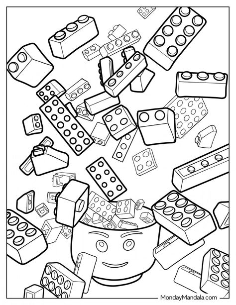 22 fun & educational toy coloring pages for kids. Free printable. #Board_Game_Coloring_Pages #3rd_Grade_Coloring_Pages #Lego_Coloring_Page #Lego_Coloring_Sheet Board Game Coloring Pages, Lego Week Activities For Kids, Lego Colouring Pages, Lego Coloring Pages Printables Free, Boys Colouring Pages, Coloring Pages For Ipad, Lego Coloring Page, Lego Colouring, Lego Blocks Printable