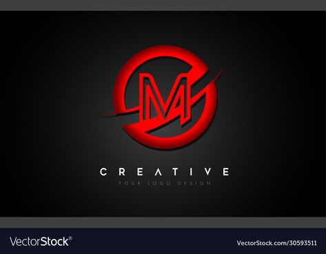 Letter M Logo Design Creative, Letter M Logo, Logo With A, M Logo, Red Circle, Letter Design, Letter Logo Design, Letter M, Uppercase Letters