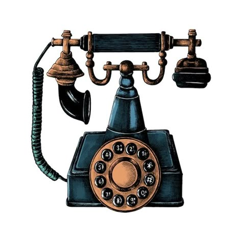 Telephone Drawing, Phone Illustration, Arrow Illustration, Telephone Retro, Antique Phone, Banner Shapes, Hand Drawn Arrows, Telephone Vintage, Stamps Vintage