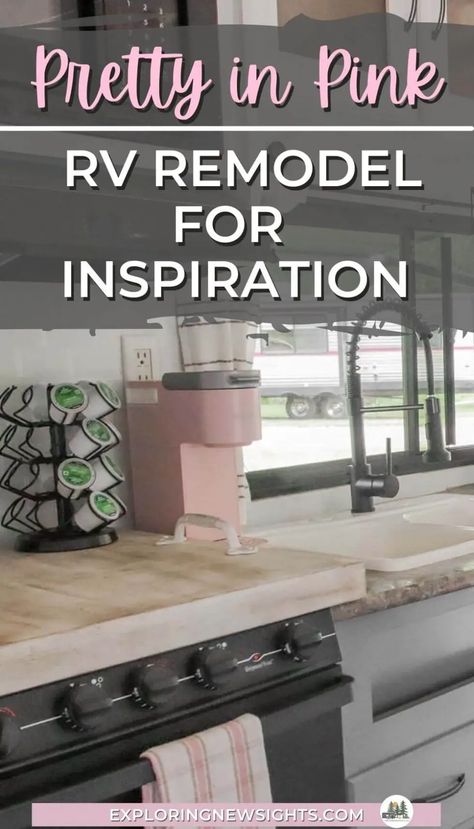 Pink Rv Remodel, Rv Remodel Before And After, Rv Guest House, Glamper Interior, Shabby Chic Campers, Rv Living Hacks, Remodel Camper, Pink Camper, Rv Essentials