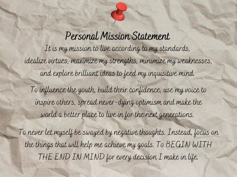 I didn't make it too long 'cause it would take too much time. My Mission Statement, How To Write A Personal Mission Statement, Personal Mission Statement Examples For Teachers, Personal Vision Statement Examples, Personal Mission Statement Quotes, Mission Statement Quotes, Life Mission Statement, Personal Mission Statement Examples, Vision Statement Examples