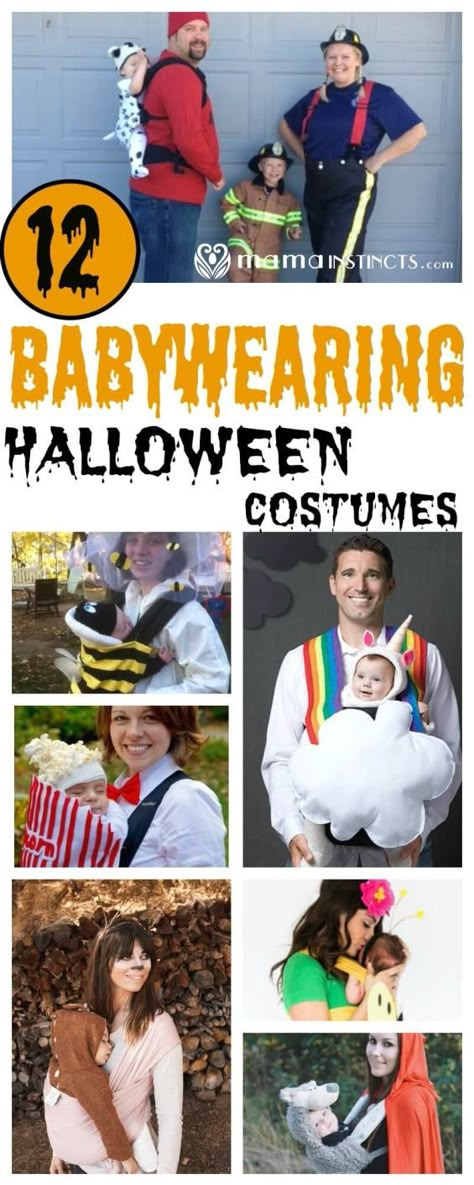 12 Babywearing halloween costumes Infant Stroller Halloween Costumes, Family Costumes With A Newborn, Baby Halloween Costumes For Boys Diy, Baby Carrier Costume Ideas, Halloween Costume With Newborn, Family Halloween Costumes With Infant, Easy Infant Halloween Costumes, Funny Infant Halloween Costumes, Babywearing Halloween Costume