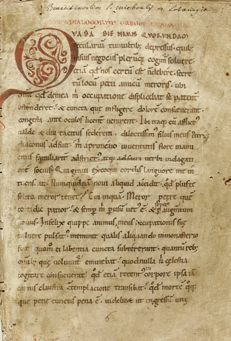 (#31) Compendium of early medieval Christian writers, including Gregory the Great, Dialogi, and Gennadius of Marseilles, De ecclesiasticis dogmatibus, in Latin, decorated manuscript on vellum [north-eastern France (perhaps Lorraine or Alsace), eleventh century] Stained Glass Woman, Music Witch, Medieval Blacksmith, Queen Titania, Images Of Books, Castle Core, Medieval Christmas, Medieval Core, Medieval Revival