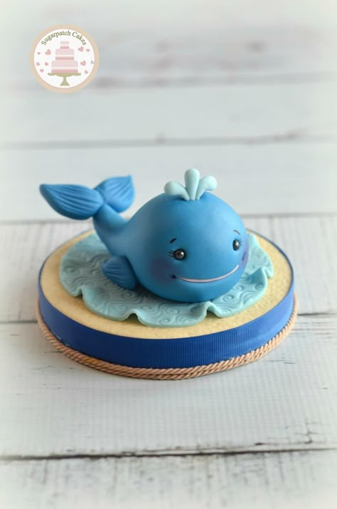 Fondant Whale, Ocean Cake Topper, Whale Cake Topper, Whale Birthday Cake, Ocean Birthday Cakes, Whale Cake, Whale Cakes, Ocean Cake, Shark Birthday Cakes