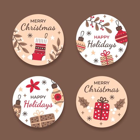 Hny Card, Free Christmas Printables Vintage, Brulee Cheesecake, Xmas Labels, Creme Brulee Cheesecake, Christmas Bows Diy, Xmas Sticker, Merry Christmas Happy Holidays, Christmas Labels