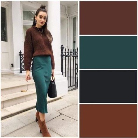 Teal Green Outfits For Women, Teal Color Combinations Outfits, Autumn Color Palette Fashion, Mode Ab 50, Teal Outfits, Dark Green Pants, Deep Autumn Color Palette, Looks Kate Middleton, Teal Pants