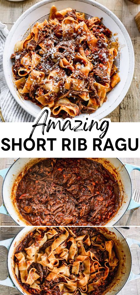 Lamb Ragu Recipe, Short Rib Ragu, Beef Short Rib Recipes, Ragu Recipe, Pappardelle Pasta, Short Ribs Recipe, Short Rib, Beef Short Ribs, Instant Pot Dinner Recipes