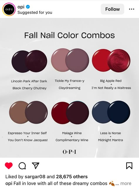 Winter Mani Pedi Combos, Opi Combo, Opi Gel Nail Colors, Mani Pedi Combos, Natural Nails Manicure, Opi Gel Nails, Red Gel Nails, Opi Nail Colors, Pedicure Colors