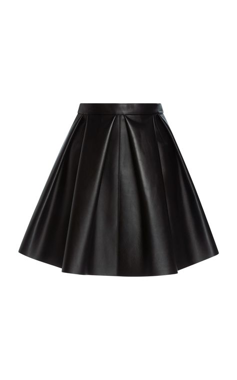 David Koma Pleated A-line Skirt Concert Skirt Outfit, Black Skirt Aesthetic, Black Skirt Leather, Grunge Skirts, Leather Mini Skirt Outfit, Leather Flare Skirt, Leather Black Skirt, Goth Skirts, Cool Skirt