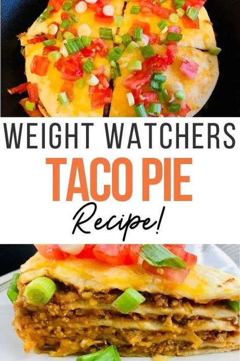 This delicious Weight Watchers taco pie is easy to make, great for Personal Points plans on WW, and a healthy family friendly dinner option. When it comes to making Weight Watchers dinners you can get creative! There’s no shortage of great options out there and this turkey taco pie is one of my favorites. This family friendly Weight Watchers turkey taco pie is simple to make and serve and my family adores it, no complaints around the dinner table is always a win in… Turkey Taco Bowl, Weight Watchers Dinners, Taco Pie Recipes, Weight Watchers Food Points, Weight Watchers Meals Dinner, Ww Dinners, Taco Bowl, Turkey Taco, Weight Watchers Meal Plans