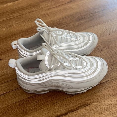 White air max 97 White Nike Air Max 97, White Air Max 97, Nike Air Max 97 Black, White Outfit, Nike Air Max 97, White Outfits, White Nikes, Trainers Women, Air Max