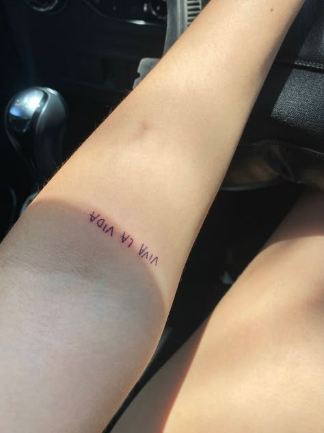 As It Was Tattoo, Viva La Vida Tattoo, Yolo Tattoos, Coldplay Tattoo, Short Quote Tattoos, Tatuagem Masculina Pequena, Cute Simple Tattoos, Type Tattoo, Text Tattoo