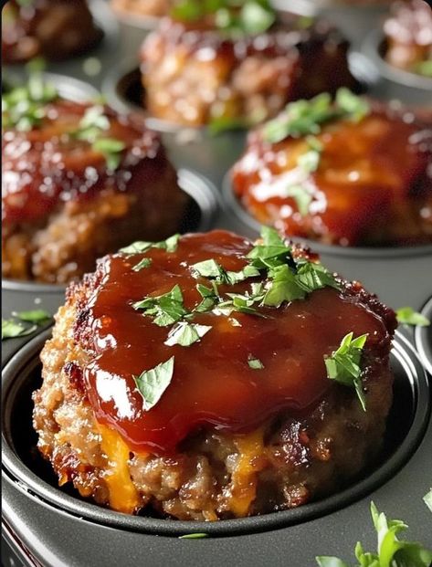 Mouthwatering Recipes | The house always smells so good when I cook this | Facebook Freezer Meatloaf Muffins, Cheesy Mini Meatloaves, Cheesy Stuffed Meatloaf Bites, Meatloaf Appetizer, Meatloaf Individual, Meatloaf For 2, Keto Mini Meatloaf, Individual Meatloaves, Muffin Tin Meatloaf