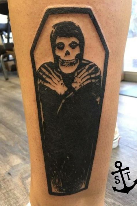 Hardcore Tattoos, Misfits Tattoo, Bridge Tattoo, Tattoo Apprenticeship, Beginner Tattoos, Ghost Tattoo, Tattoo Apprentice, Calf Tattoo, Line Work Tattoo