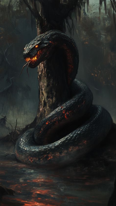 Celtic Monsters, Constrictor Snake, World Serpent, Snake Dragon, Giant Snake, Snake Wallpaper, World Building, Creature Artwork, Art Gallery Wallpaper