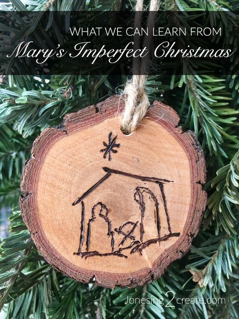 Mary's Christmas wasn't perfect either. Great Christmas ministering message with details on how to make the wood slice nativity ornament. Great for Relief Society, Sunday School and Young Women's. Relief Society Christmas Program, Relief Society Christmas Gifts, Relief Society Gifts, Relief Society Ministering, Ministering Handouts, Relief Society Christmas, Lds Ministering, Lds Relief Society Activities, Ministering Printables