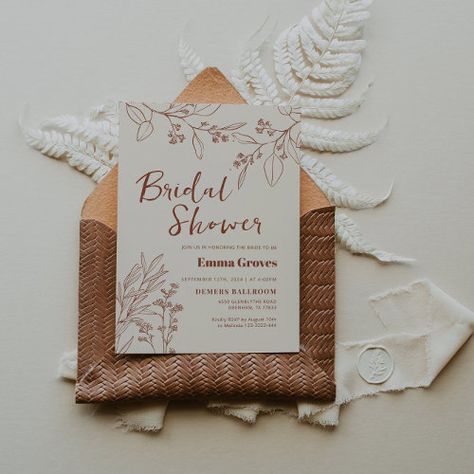 Floral Beige Bridal Shower Invitation for $2.92 - Bridal Shower Invitations Bridal Shower Boho, Bridal Shower Floral, Boho Bridal Shower Invitations, Bohemian Bridal Shower, Different Font Styles, Rustic Bridal Shower Invitations, Boho Invitations, Boho Bridal Shower, Fall Bridal Shower