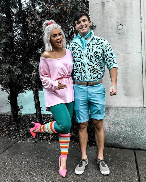 Come on Barbie, let’s go party 🎀 #barbieandken Barbie Themed Outfits, 80s Theme Party Outfits, 80s Party Costumes, 80s Party Outfits, Barbie Halloween Costume, Cute Couple Halloween, 80s Theme Party, Halloween Coustumes, Barbie Halloween