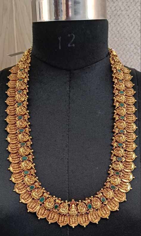 Temple Haram Designs Gold Latest, Kaasu Mala Gold Haram Antique, Antique Kasulaperu Designs, Kasina Sara Antique Long, Kaasu Mala Gold Haram Latest, Gold Mala Designs Antiques, Kasina Sara Jewellery, Kasina Sara Antique, Kasula Peru Latest Designs