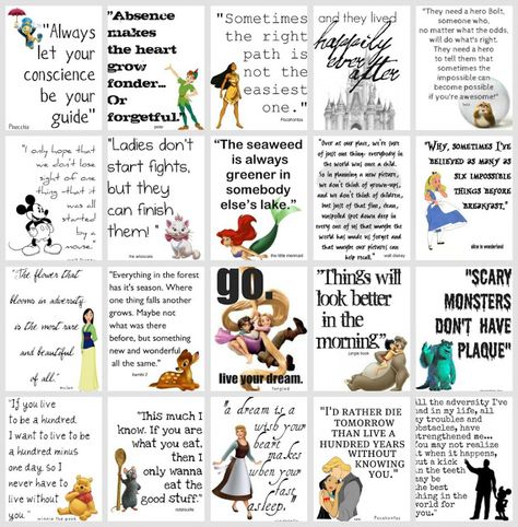 Disney Movie Quotes | So You Think You're CraftySo You Think You're Crafty Famous Disney Quotes, Gods Will, Images Disney, Disney Movie Quotes, Disney Scrapbooking, I Love Disney, Quotes Disney, Disney Life, Never Too Old