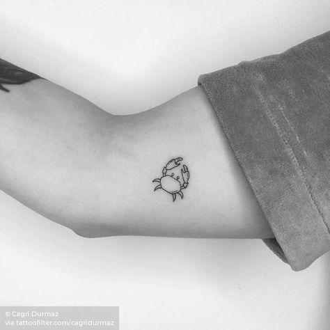 Small Tattoos Arm, Crab Tattoo, Horoscope Tattoos, Petit Tattoo, Small Girl Tattoos, Temp Tattoo, Blossom Tattoo, Subtle Tattoos, Tattoo Trends