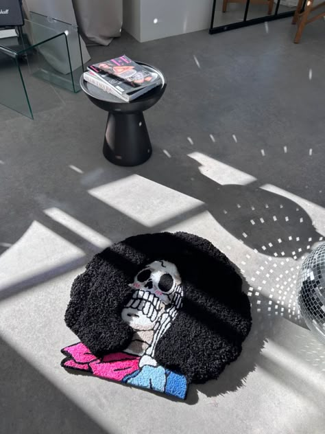 Tafting Rugs, One Piece Rug, Skeleton Pirate, Tuft Rug, 3d Rug, Graphic Rug, Funky Rugs, Arte Punk, Cute Diy Room Decor